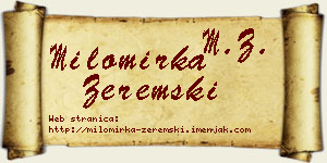 Milomirka Zeremski vizit kartica
